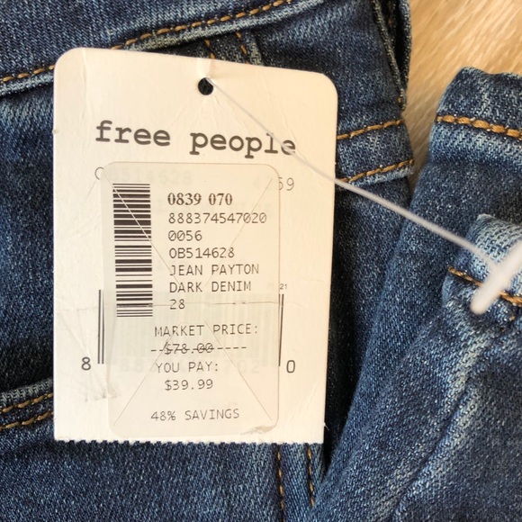 Free People Jean Payton Dark Denim Ankle Jeans - Picture 5 of 7
